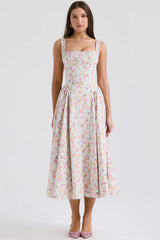 Dorothy White Rosebud Print Sundress