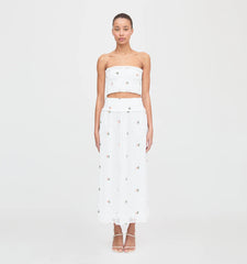 CouturebudThe Delphine Nap Skirt - White Daisy Eyelet