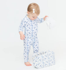 Couturebud The Tiny PJ Set - Blue Vine Stripe