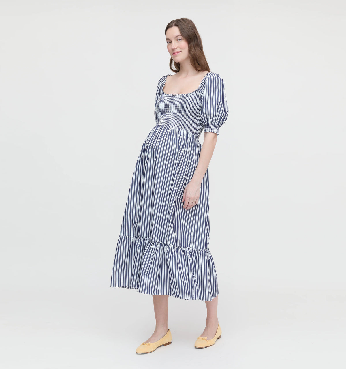 Couturebud The Maternity Louisa Nap Dress - Navy Stripe