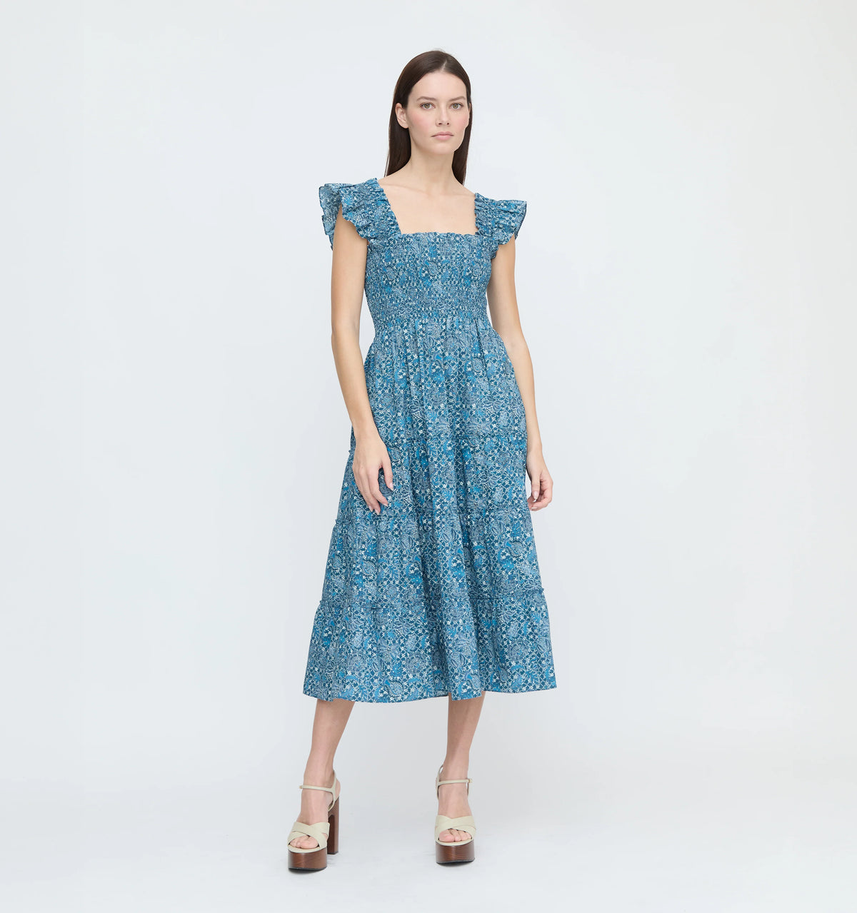 CouturebudThe Ellie Nap Dress - Navy Calico Trellis