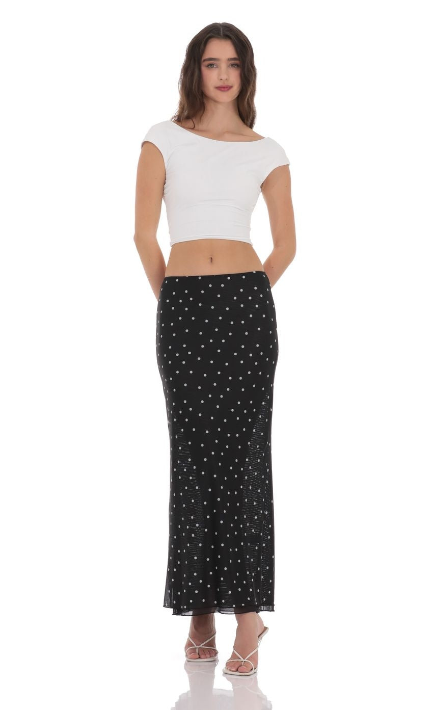 Mesh Polka Dot Skirt in Black – Couturebud