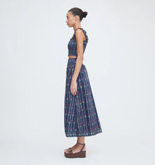 CouturebudThe Delphine Nap Skirt - Navy Trailing Fern