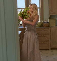 CouturebudThe Azalea Maxi Nap Dress - Chocolate Gingham