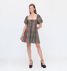 Couturebud The Matilda Mini Dress - Tartan Lamé