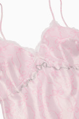 PINK x Couturebud Lace Trim Satin Mini Dress