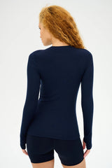 Louise Rib Long Sleeve - Indigo