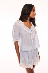 Sinora Embroidered Cotton Top
