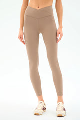 Mia Rigor Legging w/ Stripe - Latte/White