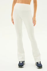 Raquel High Waist Flared Legging - White