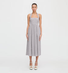 Couturebud The Fleur Midi Dress - Chocolate Gingham