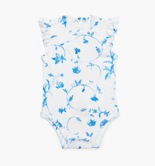 Couturebud The Jillee Ruffle Onesie - Blue Botanical