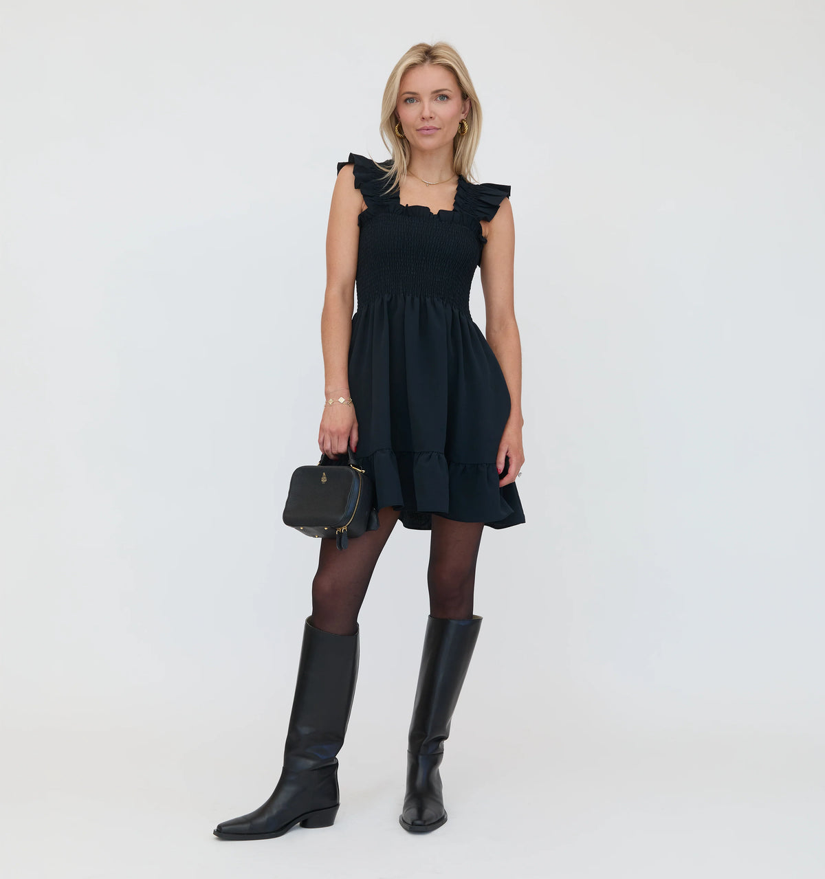 Couturebud The Elizabeth Nap Dress - Black Crepe