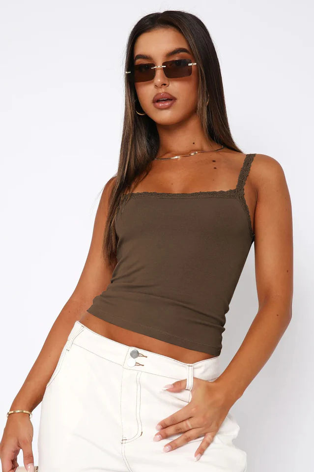 Solid Square Neck Top