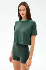 Djuna Crop Ringer - Military/Spearmint