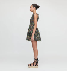 CouturebudThe Cosima Mini Nap Dress - Black Cisco Trellis