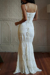 Ruffle Tunnel Gown in Cloud