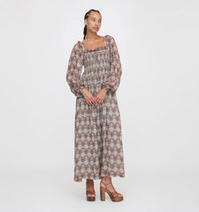 Couturebud The Scarlett Long Sleeve Nap Dress  - Sage Pinecone