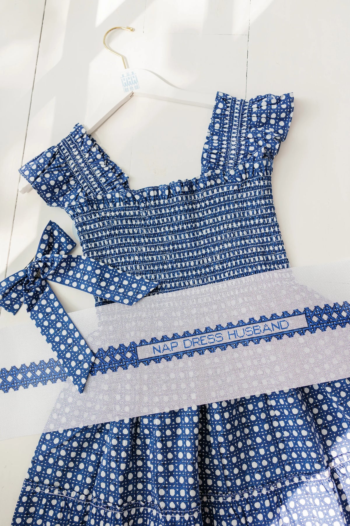 Couturebud The Hill House x Erica Wilson Nap Dress Husband Belt Canvas - Navy Basketweave