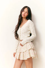 Ruffle Mini Luna Rosa Fleur Skirt - MAGNOLIA