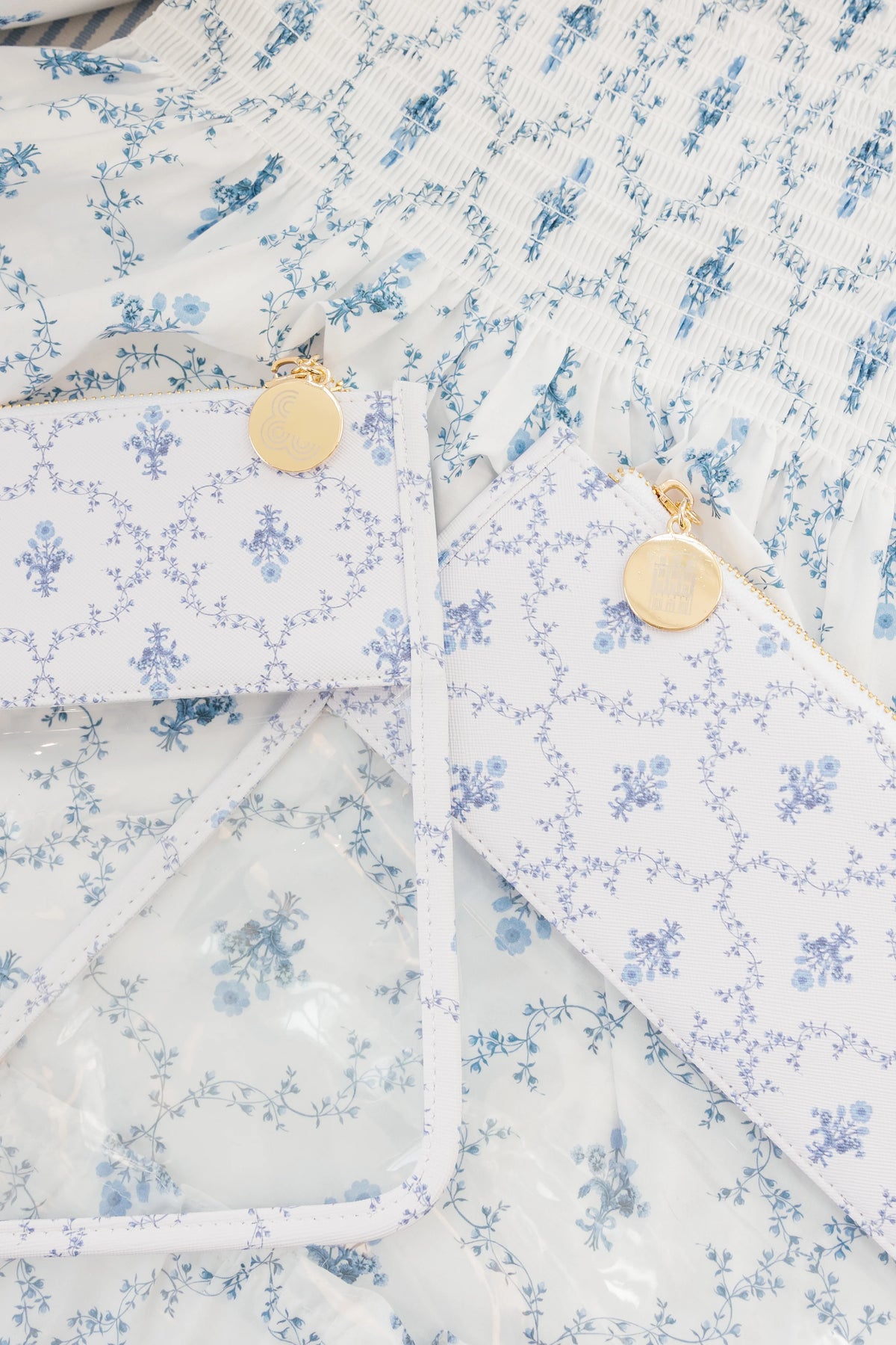 Couturebud The Hill House x Erica Wilson Large Project Pouch - Blue Trellis