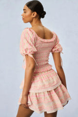 Molly Fragrance Print Top - STRAWBERRY MACAROON