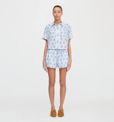 CouturebudThe Annette Top - Blue Block Print