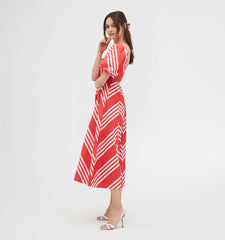 Couturebud The Matilda Dress - Red Stripe