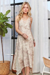 ADORA Printed Spaghetti Strap Midi Dress