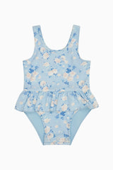 Baby Tamia Floral Ruffle Swimsuit - WHISPER BLUE