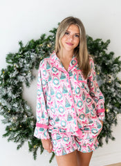 Women's Satin Loungewear Set - Wreath & Wonder