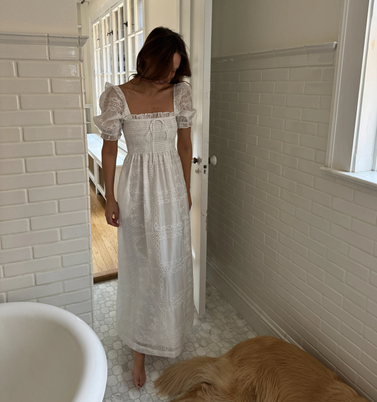 CouturebudThe Scarlett Nap Dress - White Patchwork Organza