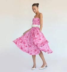 CouturebudThe Seraphina Midi Nap Dress - Pink Sweet Peas