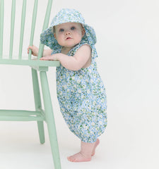 Couturebud The Baby Sunhat - Blue Basketweave Vine
