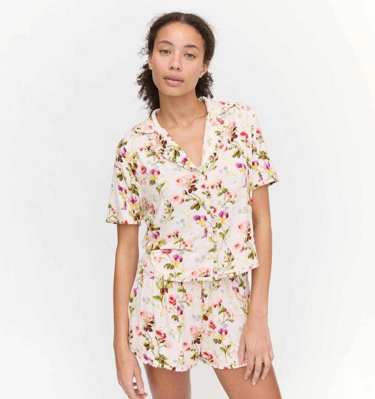 Couturebud The Paige Pajama Set - Pink Bluebonnet