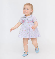 CouturebudThe Hill House x La Coqueta Arcadia Baby Girl Smocked Set - Lilac Trellis