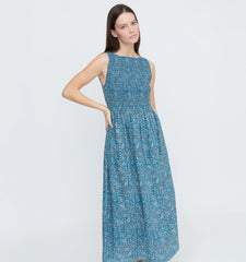 CouturebudThe Cosima Nap Dress - Navy Calico Trellis