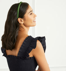 Couturebud The Maeve Headband - Mossy Green Grosgrain