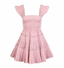 Couturebud The Charlotte Nap Dress - Rose Circular Lattice
