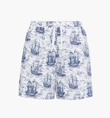 CouturebudThe Leo Shorts - Navy Mariner's Toile