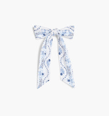Couturebud The Belle Bow - Blue Vine Stripe