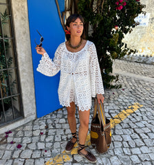 Couturebud The Enella Tunic - White Lace