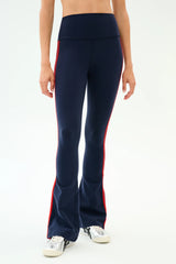 Raquel High Waist Flared Legging - Indigo/Lotus Red