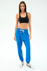 Andie Oversized Fleece Sweatpant - Classic Blue