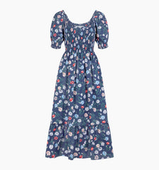 Couturebud The Louisa Nap Dress - Navy Belgravia Floral Ikat
