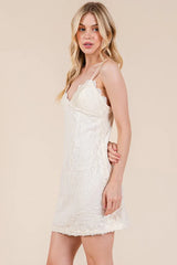 GeeGee Lace Detail Adjustable Strap Mini Cami Dress