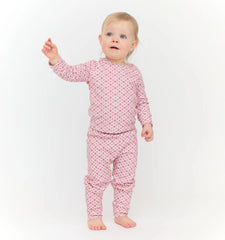 Couturebud The Baby PJ Set - Rose Circular Lattice