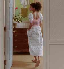 CouturebudThe Madeline Nap Dress - White Trailing Fern