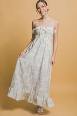 Smocked Floral Maxi Dress