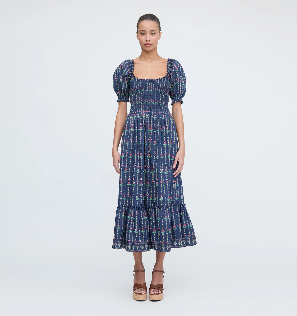 CouturebudThe Louisa Nap Dress - Navy Trailing Fern